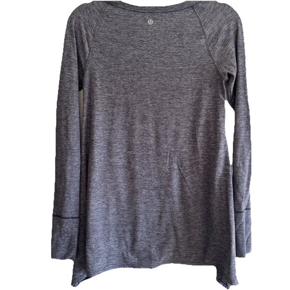 Lululemon Rehearsal Long Sleeve Shirt Women’s Size 6 Tunic Gray Dance Thumbholes - Picture 3 of 7
